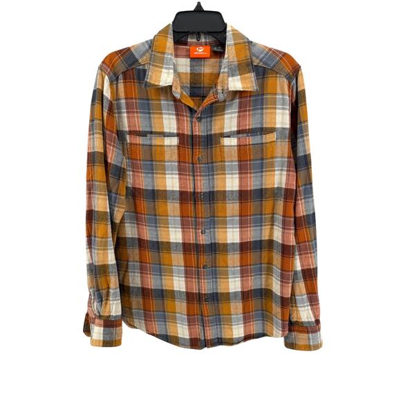Merrell Men's Multi-Color Plaid Flannel Long Sleeve Button-Up Shirt Size Medium - Picture 1 of 4